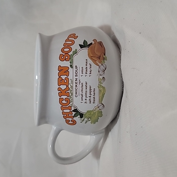 DAT'L DO-IT INC. Vintage Chicken Soup Ceramic Pottery Mug Bowl Cup With Recipe - Picture 1 of 5